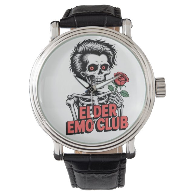 Montre Elder Emo Club Skeleton Rose Watch (devant)