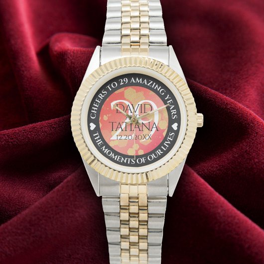 Montre Élégant 29e anniversaire du Mariage Garnet