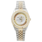 Montre Élégant 3ème anniversaire de Mariage en cuir (devant)