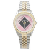 Montre Élégant 5ème anniversaire Mariage de quartz Rose (devant)