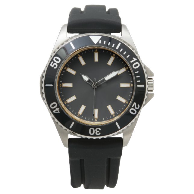 Montre Elegant Black Diver Style Watch Design  (devant)