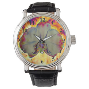Montre Elégant boho abstrait aquarelle orchidée peinture