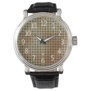 Montre Élégant Carré or moderne carreaux Motif  