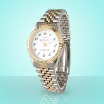 Montre Élégant couple monogramme Fiançailles engagé<br><div class="desc">Donnez le don de temps pour votre anniversaire de fiançailles ou de mariage. Fait un cadeau parfait pour votre fiancé ou mari/femme</div>