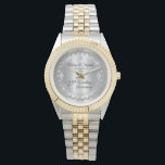 Montre Élégant Diamants d'argent 25e anniversaire Mariage<br><div class="desc">Une élégance opulente encadre ce 25e anniversaire mariage dans un design diamant à coquilles Saint-Jacques unique avec un diamant central en goutte de fer avec des éclats imbriqués sur un dégradé argenté. Design original par Holiday Hearts Designs (droits réservés). Veuillez noter que tous les embellissements sont imprimés et ne sont...</div>
