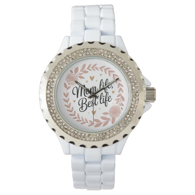 Montre Elégant Floral Watch Nouvelle Maman Idée cadeau (devant)