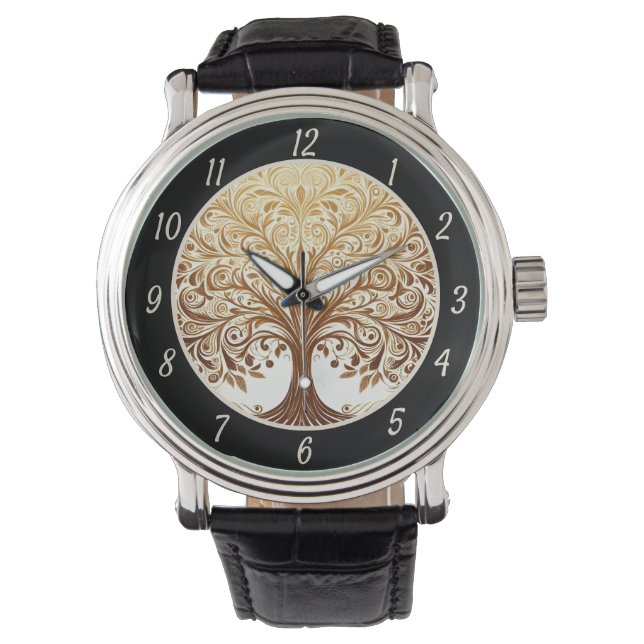 Montre Elegant Gold Tree of Life Spiritual Zen  (devant)