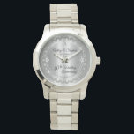 Montre Elegant Heart Diamonds<br><div class="desc">Une élégance opulente encadre ce 10ème anniversaire mariage dans un design diamant à échalotes unique avec un diamant central à goutte d'eau avec des éclaboussures imbriquées sur un dégradé de couleur étain. Design original par Holiday Hearts Designs (droits réservés). Veuillez noter que tous les embellissements sont imprimés et ne sont...</div>