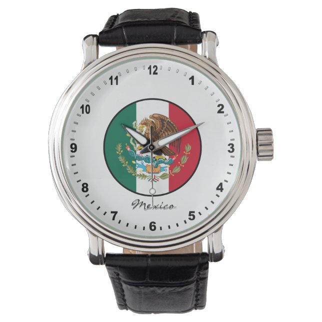 Montre Elégant Mexique Watch et drapeau mexicain (devant)