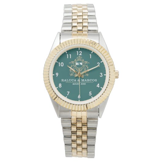 Montre Elegant Monogram Custom Couple names (devant)