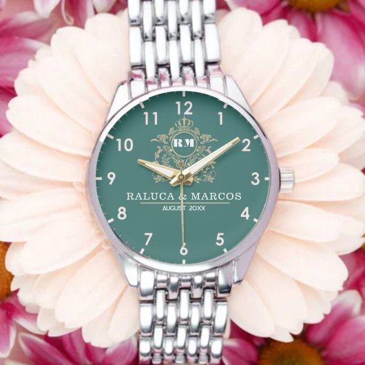Montre Elegant Monogram Custom Couple names