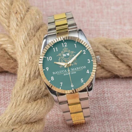 Montre Elegant Monogram Custom Couple names