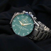 Montre Elegant Monogram green and gold Couple names