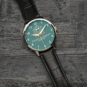 Montre Elegant Monogram green and gold Couple names