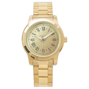Montre Élégant Monogram Unisex Oversize Gold Bracelet