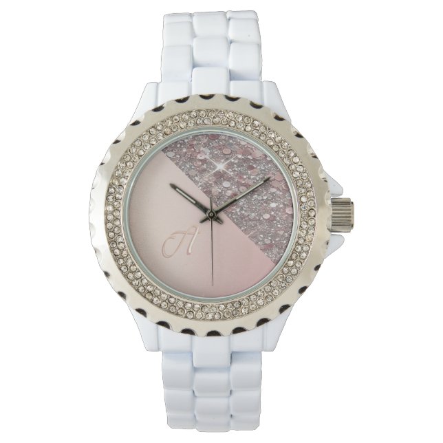 Montre Élégant Monogramme Or Rose (devant)