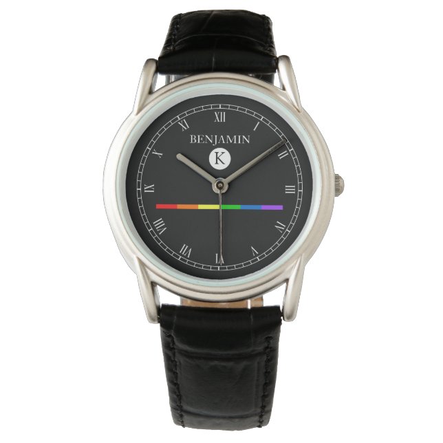 Montre Elégant Monogramme Personnalisé Gay LGBT Watch (devant)