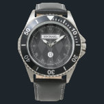 Montre Elégant Monogramme Personnalisé Jacquard noir Visa<br><div class="desc">Une belle monographie élégante en noir et blanc avec un motif Jacquard et une face numérique romaine amovible.</div>