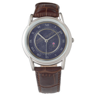 Montre Elegant Navy Blue Dial Roman Numerals Custom Watch