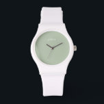 Montre Élégant nom de script vert sage<br><div class="desc">Elégant sauge vert blanc nom de script Watch.. Personnalisez le nom.</div>