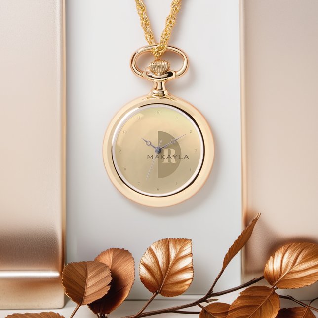 Montre Élégant nom moderne Monogramme (Get this personalized, monogram, watch necklace for yourself or as a special gift.)