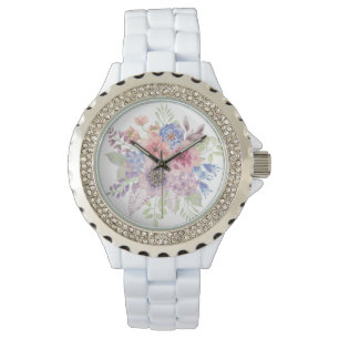 Montre Elégant Pastel Aquarelle Floral Watch