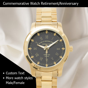 Montre Élégant Retraite croisée Commémorative Black Gold