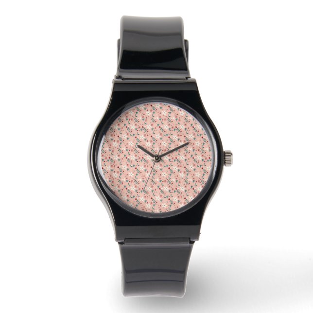 Montre Élégant rose froral (Recto)