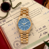 Montre Elegant Vintage Boho Monogram Letters Couple Navy