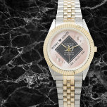 Montre Elégante 30ème Mariage Pearl Anniversaire de céléb<br><div class="desc">Célébrez le 30e anniversaire de la mariage perle et un amour qui résiste à l'épreuve du temps avec cette montre élégante ! Un élégant lettrage noir et blanc sur un arrière - plan rose perlé et incrusté de perles apporte une touche mémorable à cette occasion spéciale et à cette étape...</div>