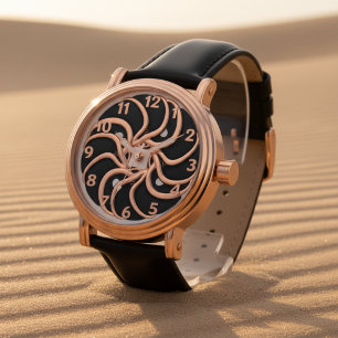 Montre élégante avec texture de marbre sculpté en 