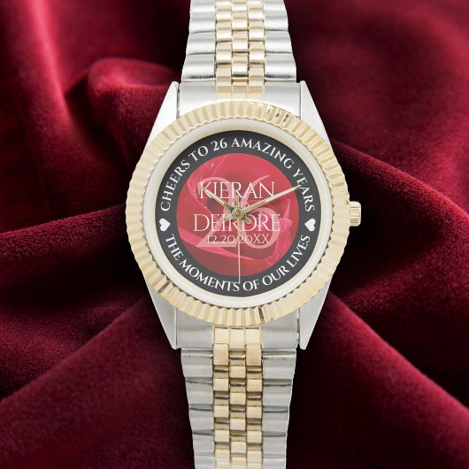 Montre Élégante fête du 26e anniversaire du Mariage Rose