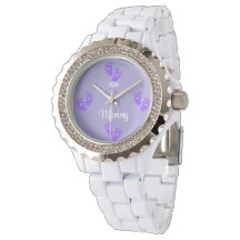 Montre élégante pour maman avec empreintes de bébé