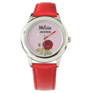 Montre Élégante rose rose rose rose rose rouge