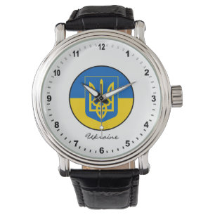 Montre Elégante Ukraine Watch & drapeau ukrainien / Kiev