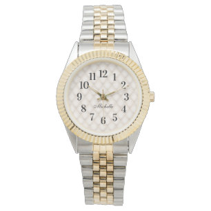Montre élégante vintage avec perle d'ivoire et nom