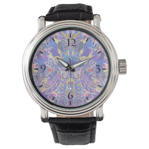 Montre Éléments abstraits bleus mignons coussin décoratif