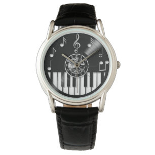 Montre Éléments de piano et de musique sur disque vinyle