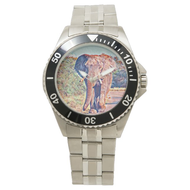 Montre éléphant aquarell (devant)