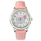 Montre Eléphant En vichy Fleur Girl (devant)