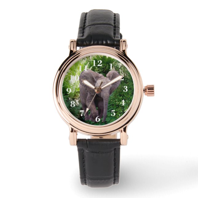 Montre Eléphant et jungle (Recto)