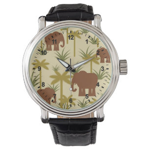 Montre Éléphants et paumes dans le camouflage