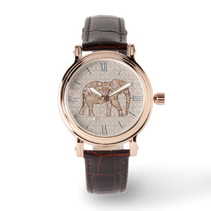 Montre Elphant tourbillon fractal - marron et taupe