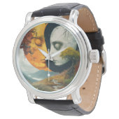 Montre "Embrace céleste : Montre-poignet soleil et lune" (Incliné)