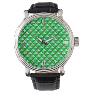 Montre Emerald green, enamel look, étudiant ded grid