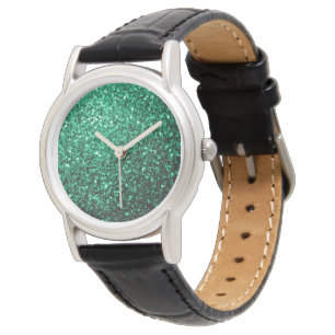Montre Émeraude de parties scintillant verte