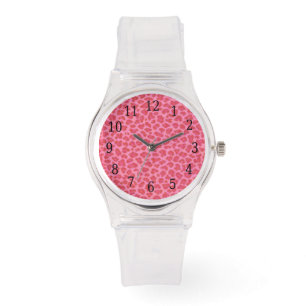 Montre Empreinte de léopard rose