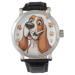 Montre 🐶 Empreinte de Patte de Basset Hound Amoureux des
