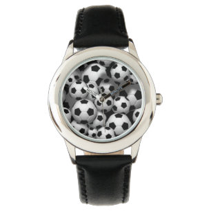 Montre en acier inoxydable de l'enfant de football