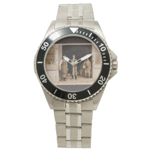 Montre en acier inoxydable et photo vintage de for